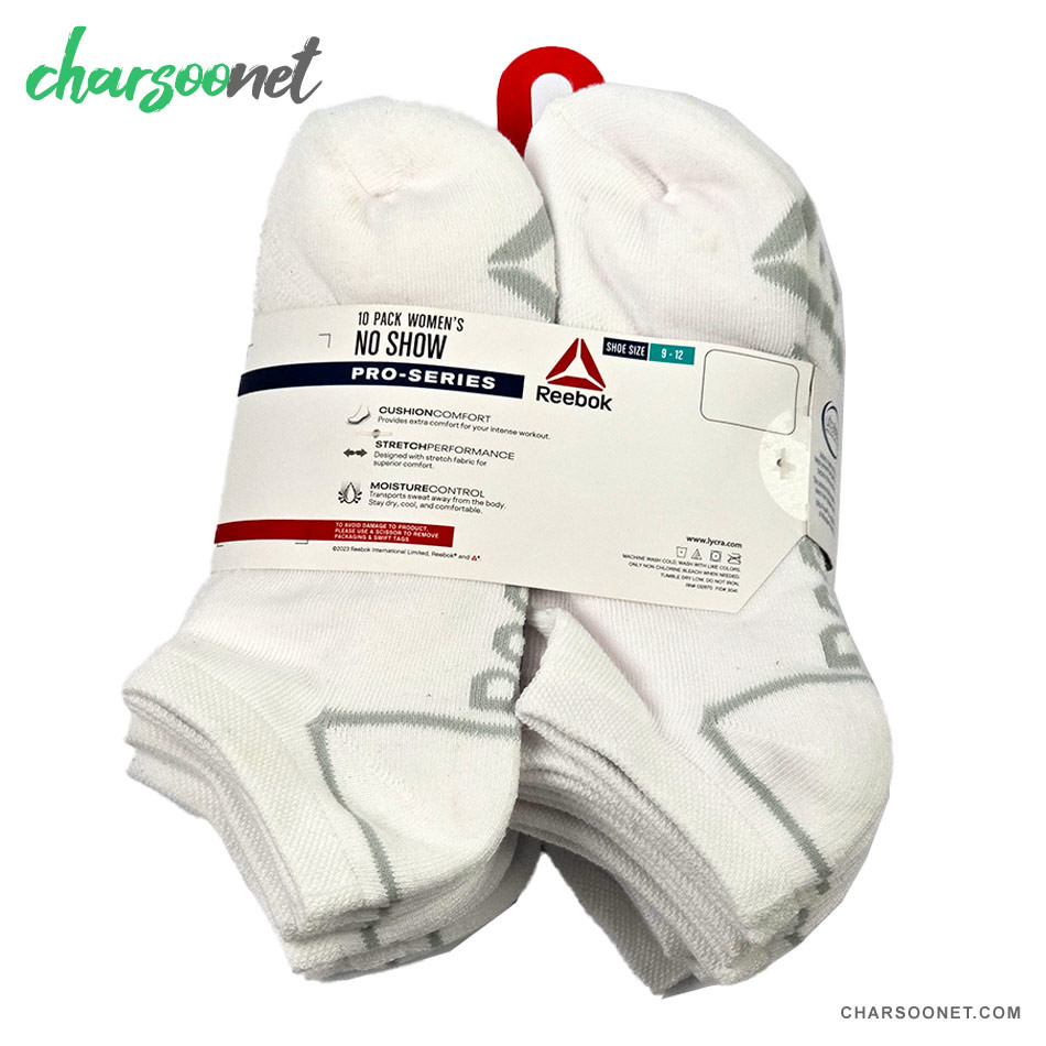 پک ده جفتی جوراب ریباک زنانه فری سایز ۳۷ تا ۴۱