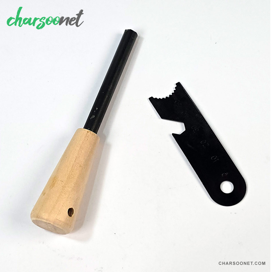 چخماق دسته چوبی همراه خطکش