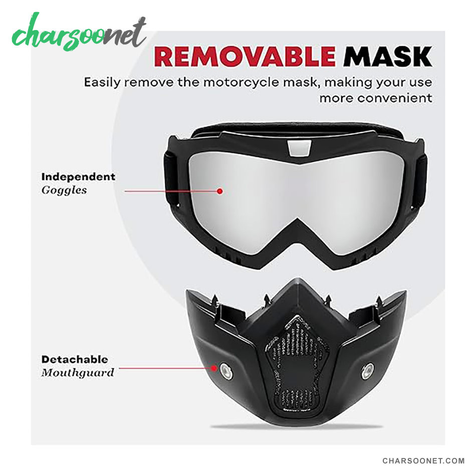 عینک طوفان و موتورسواری فیس دار اصل