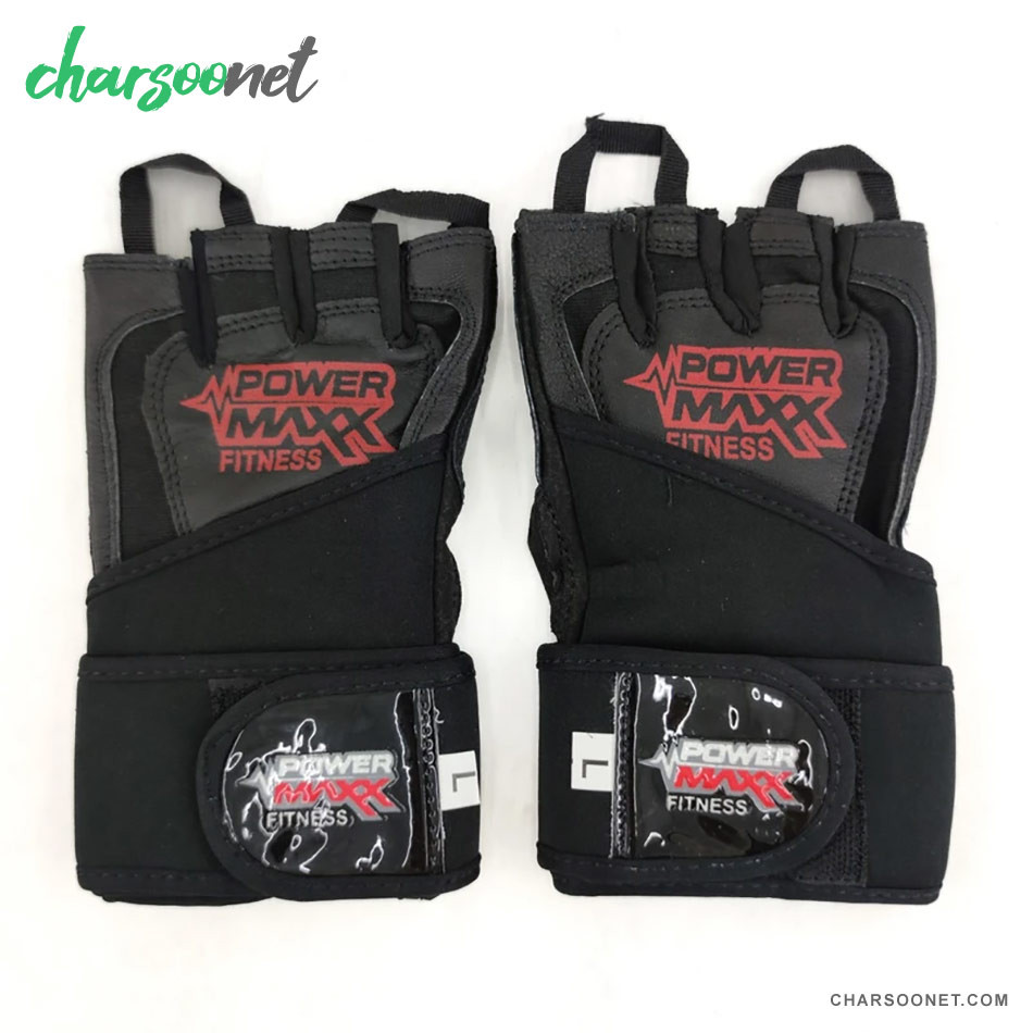دستکش ورزشی نیم انگشتی مچدار Power Max