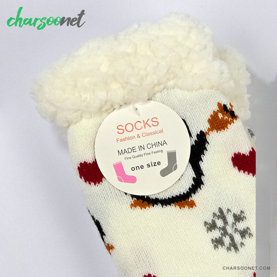 پاپوش کریسمسی استپ دار داخل خز طرح پینگو فری سایز