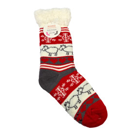 جوراب پاپوش کریسمسی استپ دار داخل خز فری سایز