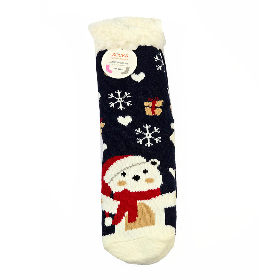 پاپوش کریسمسی استپ دار داخل خز فری سایز طرح آدم برفی