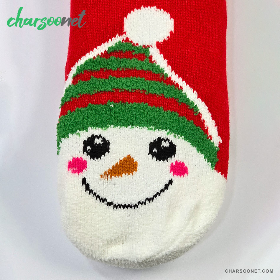 پاپوش کریسمسی استپ دار داخل خز فری سایز طرح آدم برفی