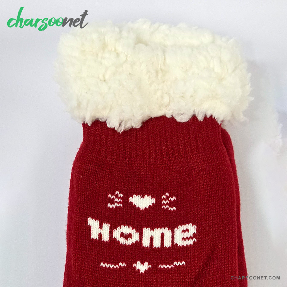 جوراب ساقدار زمستانی کریسمسی استپ دار خزدار فری سایز