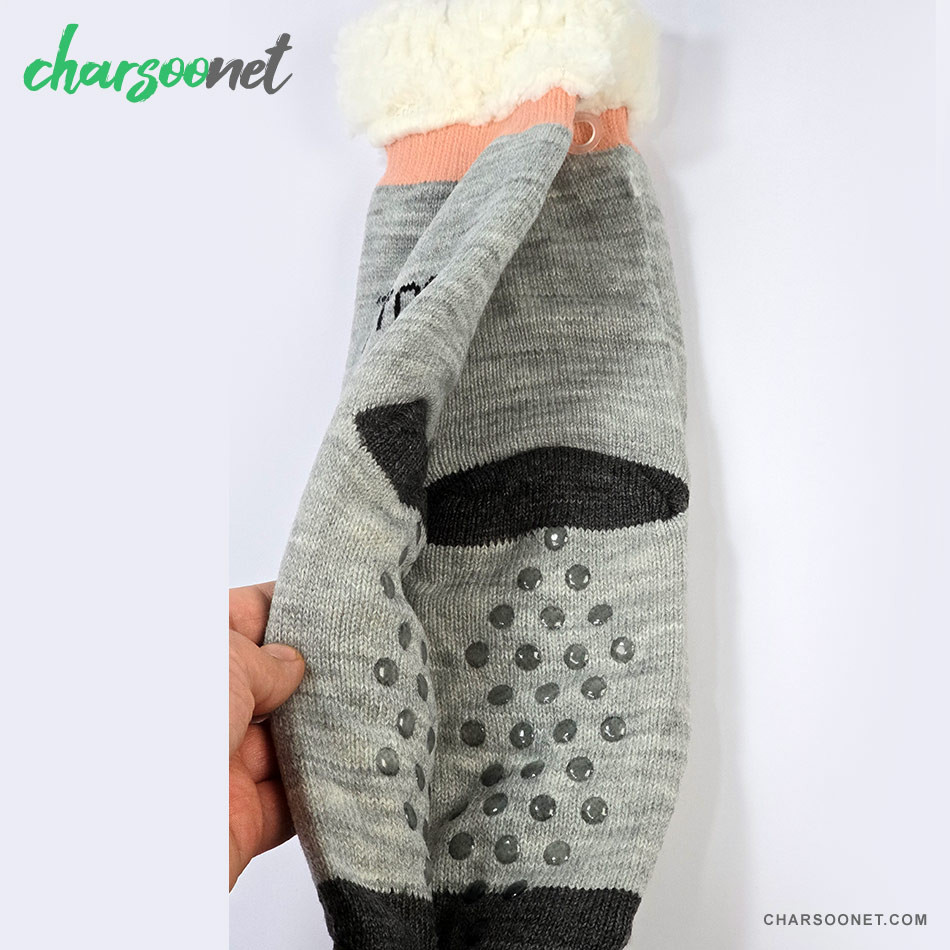 جوراب دولایه داخل خز کف استپ دار فری سایز