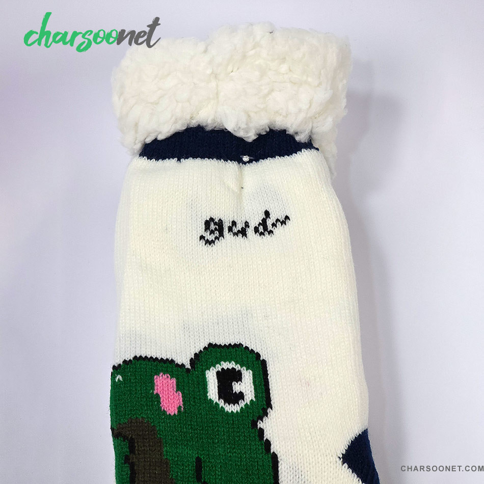 جوراب ساقدار خزدار کریسمسی کف استپ دار فری سایز