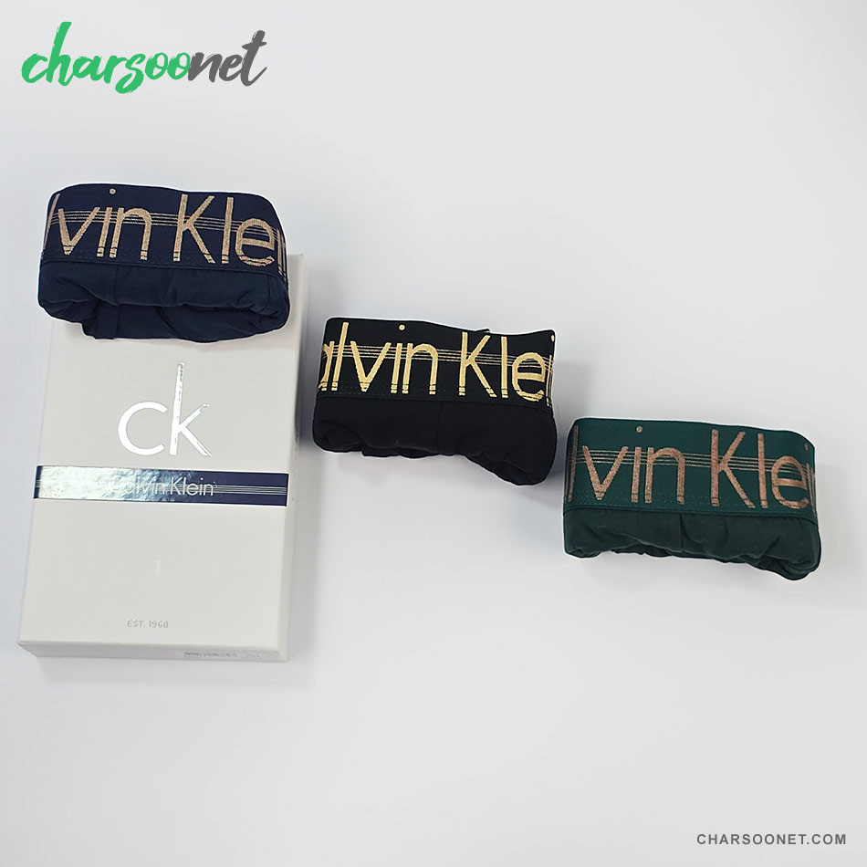 پک سه عددی شورت مردانه پادار کلوین کلاین نخ پنبه CALVIN KLEIN