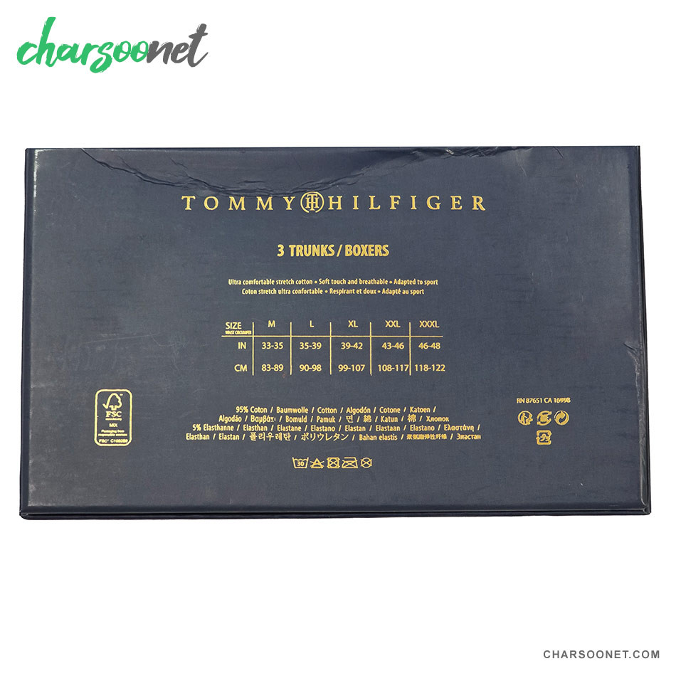 پک سه عددی شورت مردانه پادار تامی هلفیگر نخی