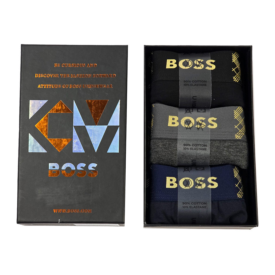 پک سه عددی شورت مردانه پادار نخ پنبه Boss