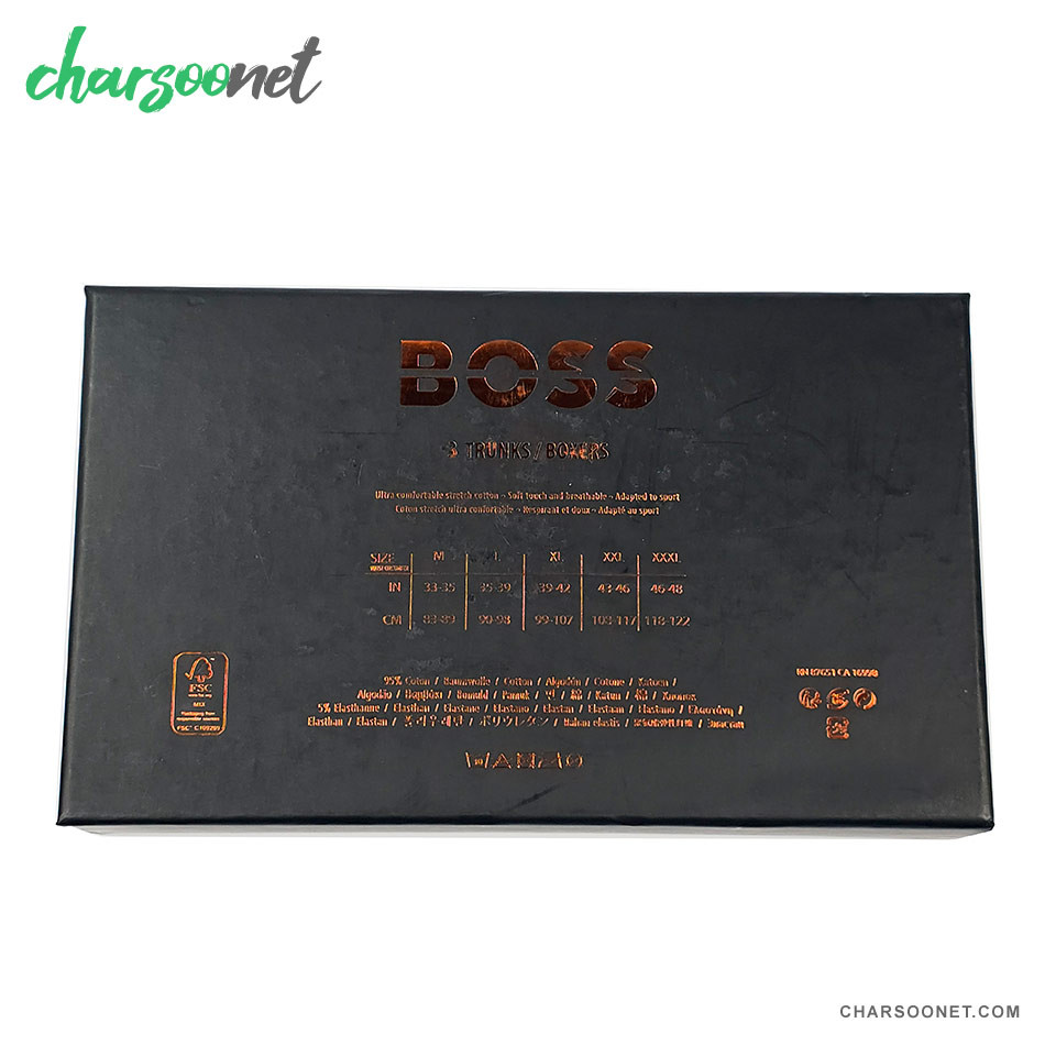 پک سه عددی شورت مردانه پادار نخ پنبه Boss