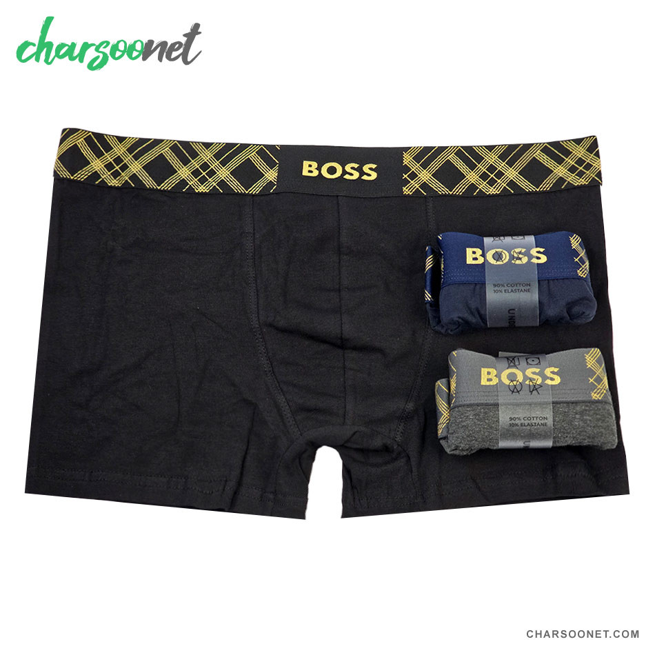 پک سه عددی شورت مردانه پادار نخ پنبه Boss