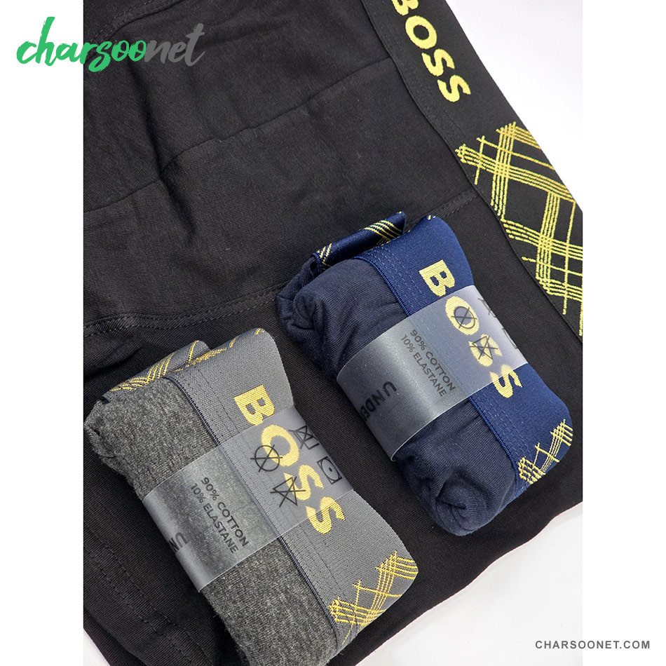 پک سه عددی شورت مردانه پادار نخ پنبه Boss