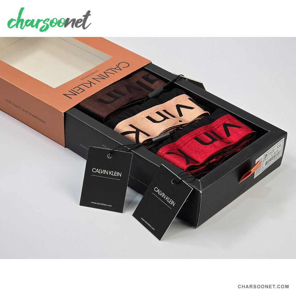 پک سه عددی شورت مردانه پادار نخ پنبه کلوین کلاین