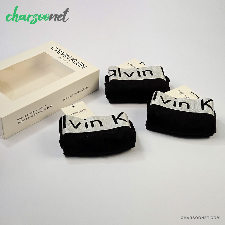 پک سه عددی شورت مردانه پادار نخ پنبه کلوین کلاین