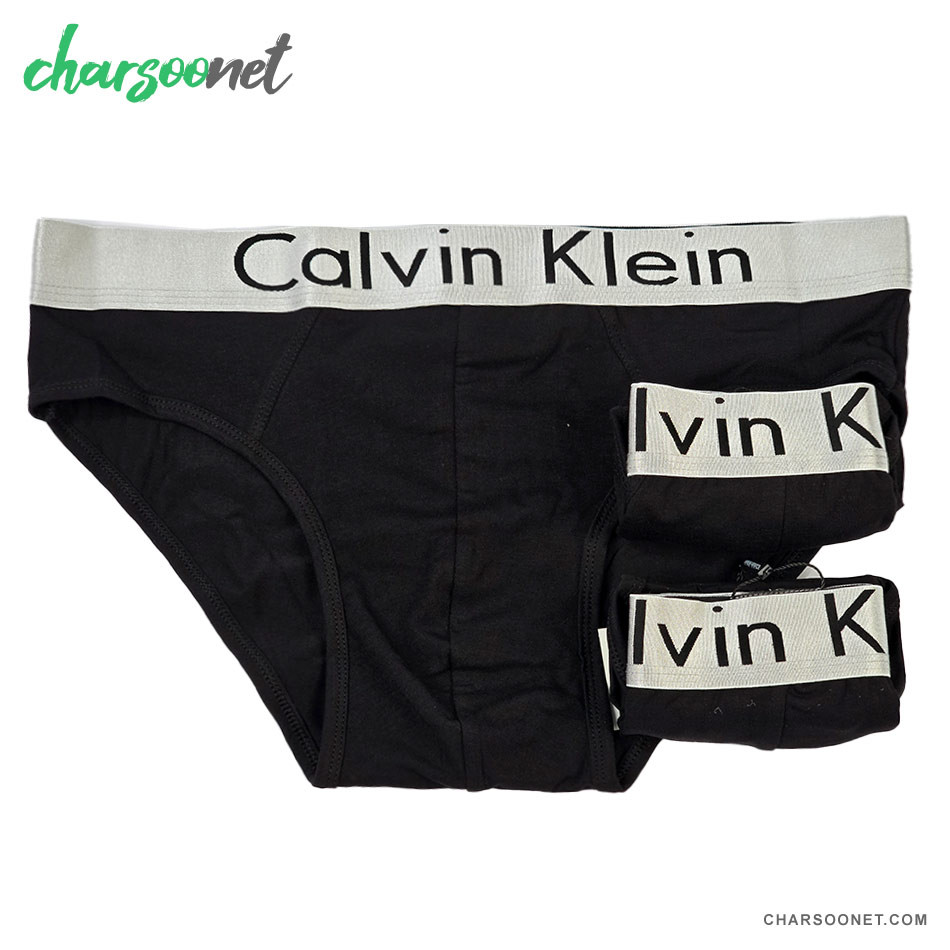 پک سه عددی شورت مردانه پادار نخ پنبه کلوین کلاین