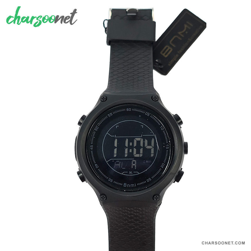 ساعت مچی دیجیتال اسپرت ضدآب بنمی Bnm i مدل ۱۸۱۰G بند مشکی
