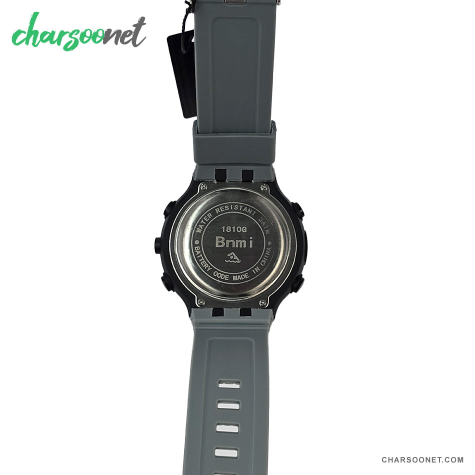 ساعت مچی دیجیتال بنمی Bnm i مدل 1810G ضدآب بند طوسی