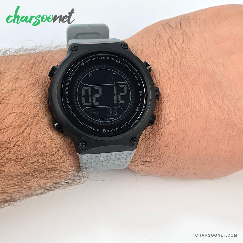 ساعت مچی دیجیتال بنمی Bnm i مدل 1810G ضدآب بند طوسی