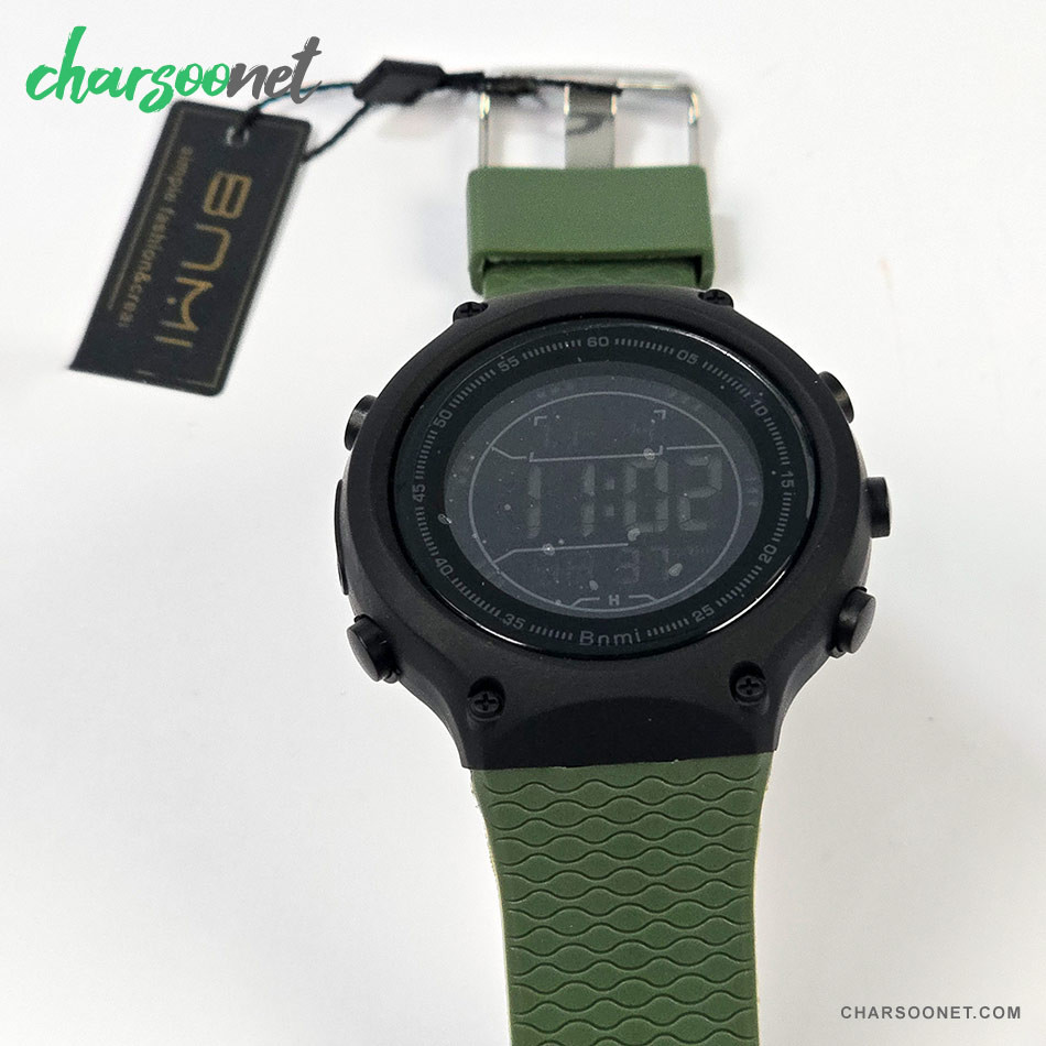 ساعت مچی دیجیتال بنمی Bnm i مدل 1810G ضدآب بند سبز