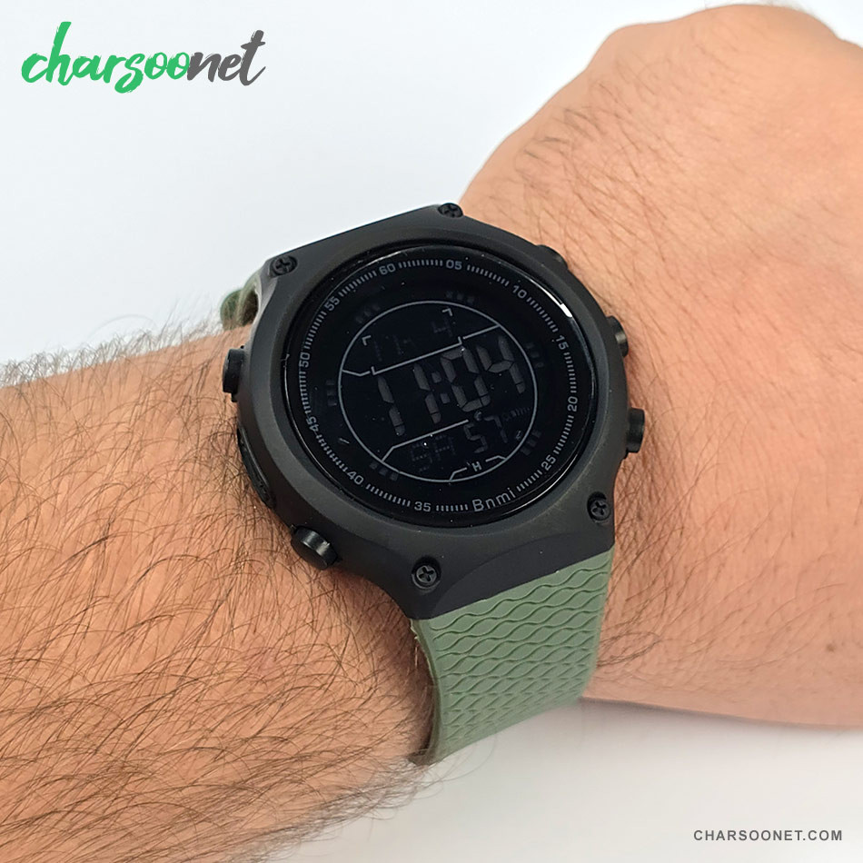 ساعت مچی دیجیتال بنمی Bnm i مدل 1810G ضدآب بند سبز