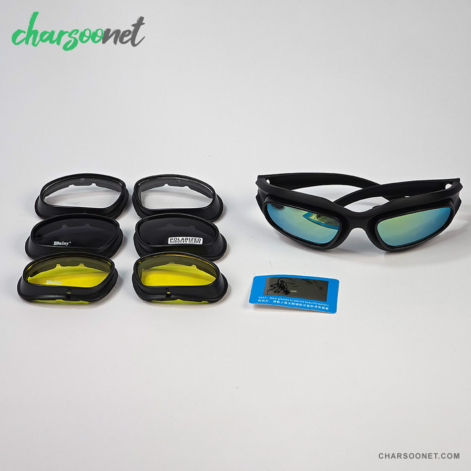 عینک ورزشی دایزی Daisy چندلنزه پلاریزه و UV400 مناسب کوهنوردی و رانندگی و دوچرخه سواری