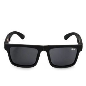 عینک تاشوی آفتابی اسپای پلاس SPY+ Fold فریم مشکی مات، لوگو سفید و لنز Happy Grey