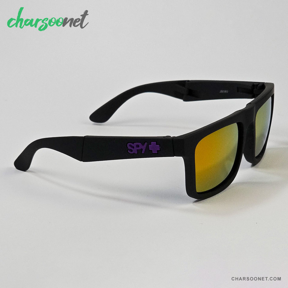 عینک تاشوی آفتابی اسپای پلاس SPY+ Fold با لنز آینه ای قرمز و محافظ یووی