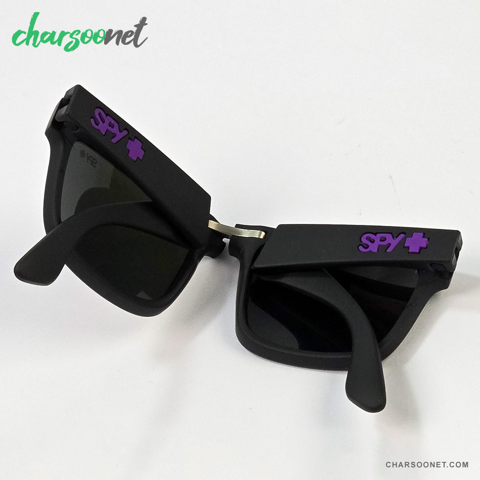 عینک تاشوی آفتابی اسپای پلاس SPY+ Fold با لنز آینه ای قرمز و محافظ یووی