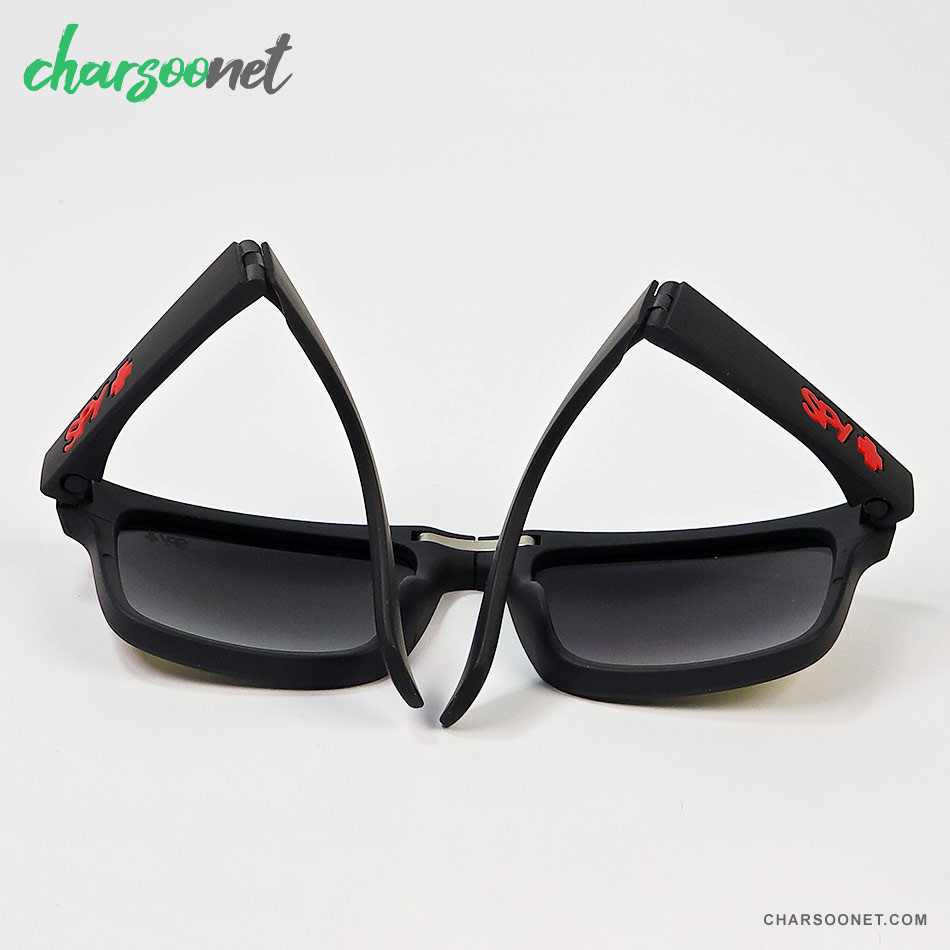 عینک تاشوی آفتابی اسپای پلاس SPY+ Fold با لنز آینه ای طلایی و محافظ یووی