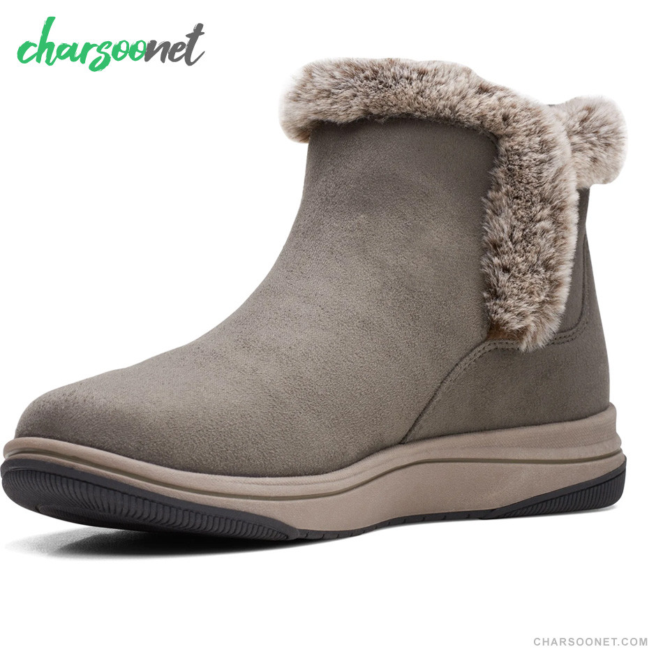 بوت زنانه کلارکس Clarks Cloudsteppers Faux Fur Slip-On