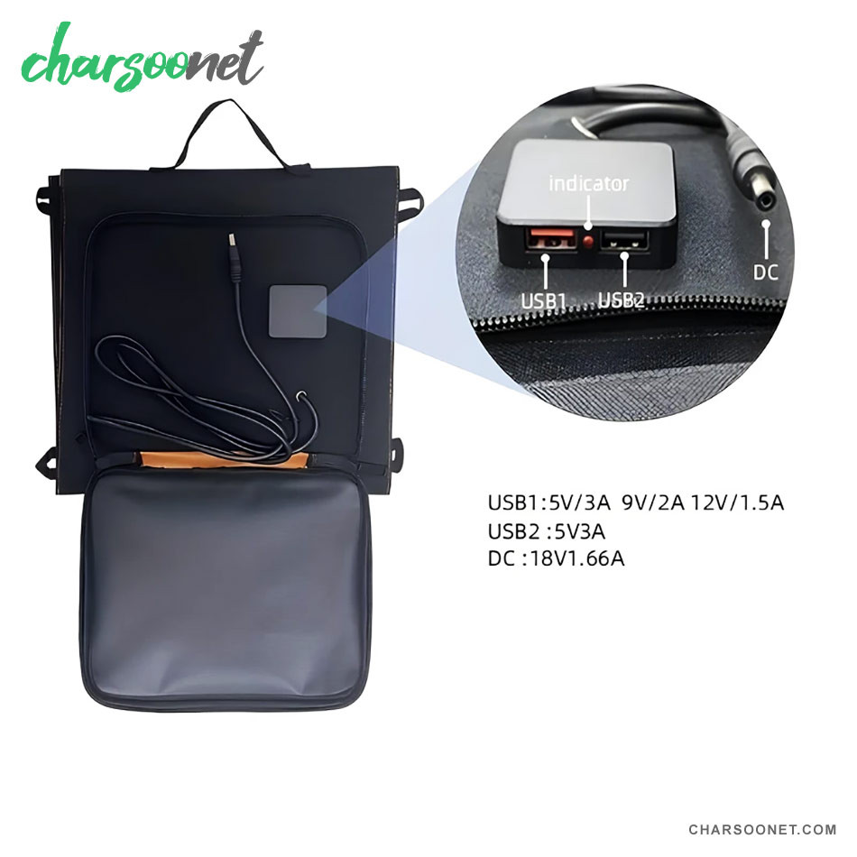 پنل خورشیدی 30 وات سیار تاشو مدل CL-ZD1830