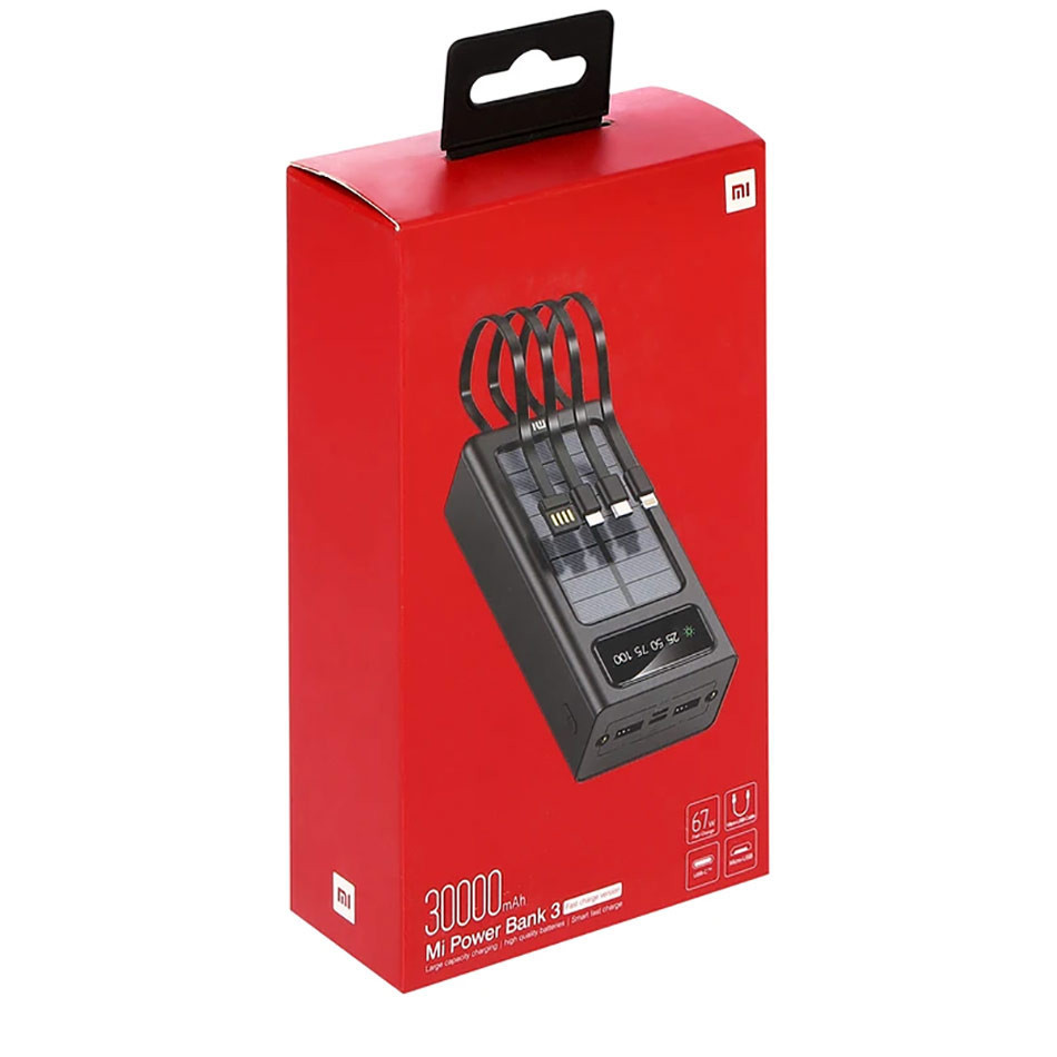 پاوربانک خورشیدی 30000 میلی آمپرساعت شیائومی مدل Mi Power Bank 3