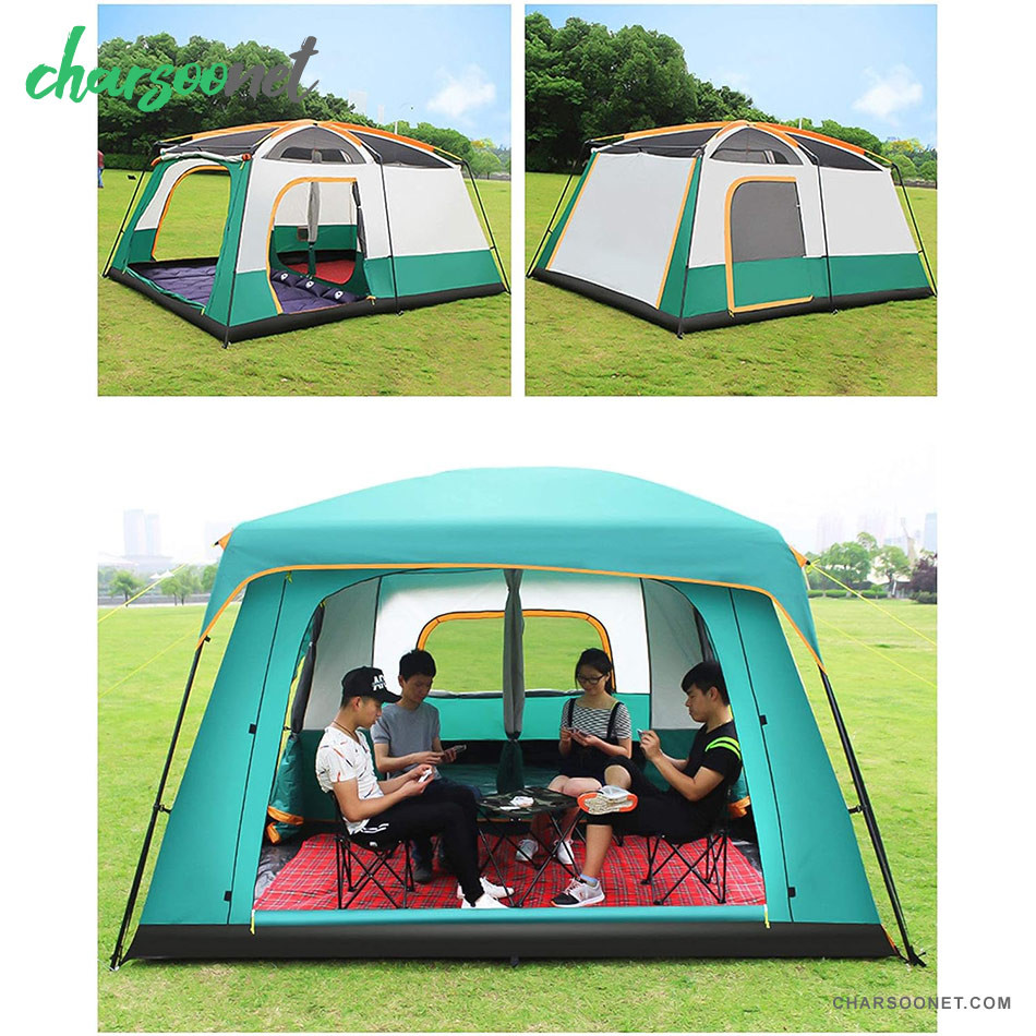 چادر مسافرتی دو خوابه سایبان دار 10نفره وارداتی