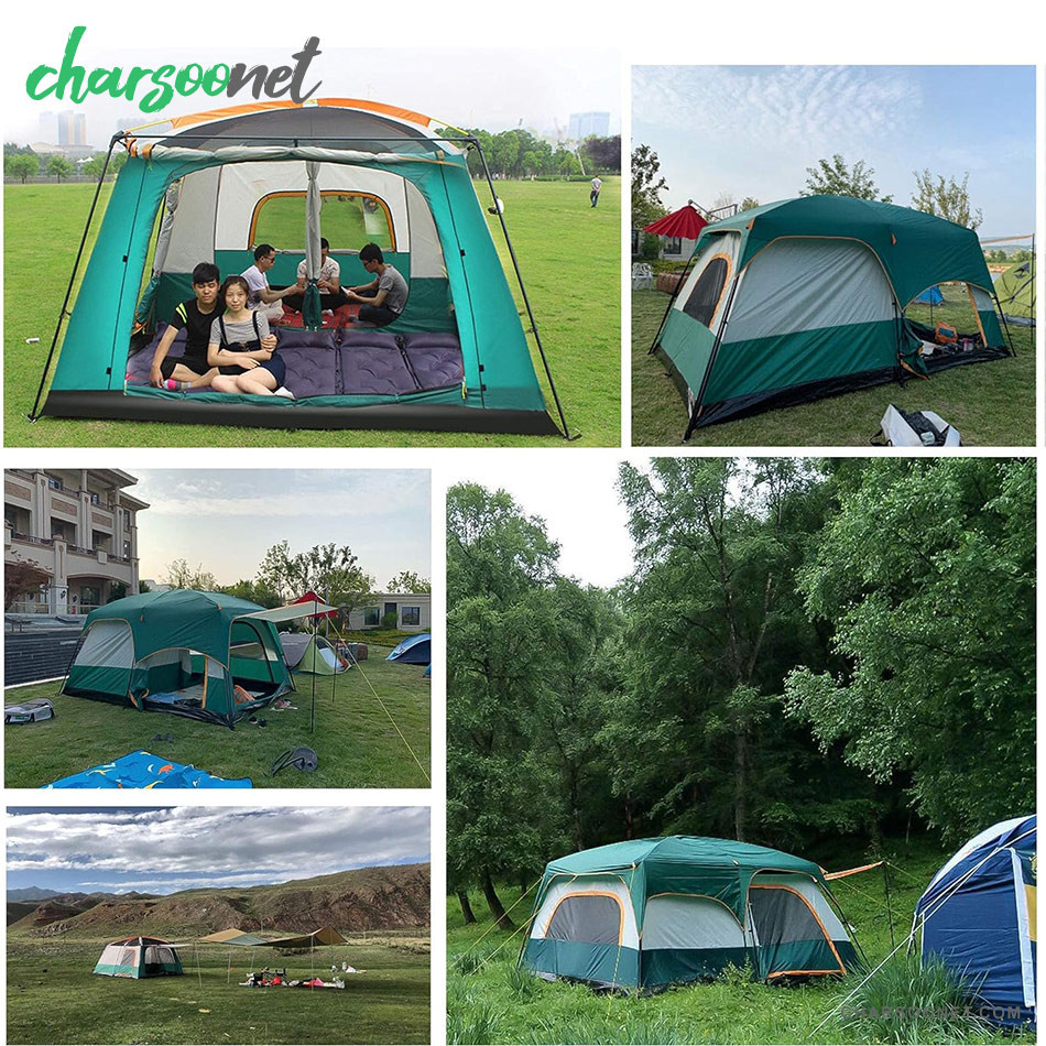 چادر مسافرتی دو خوابه سایبان دار 10نفره وارداتی