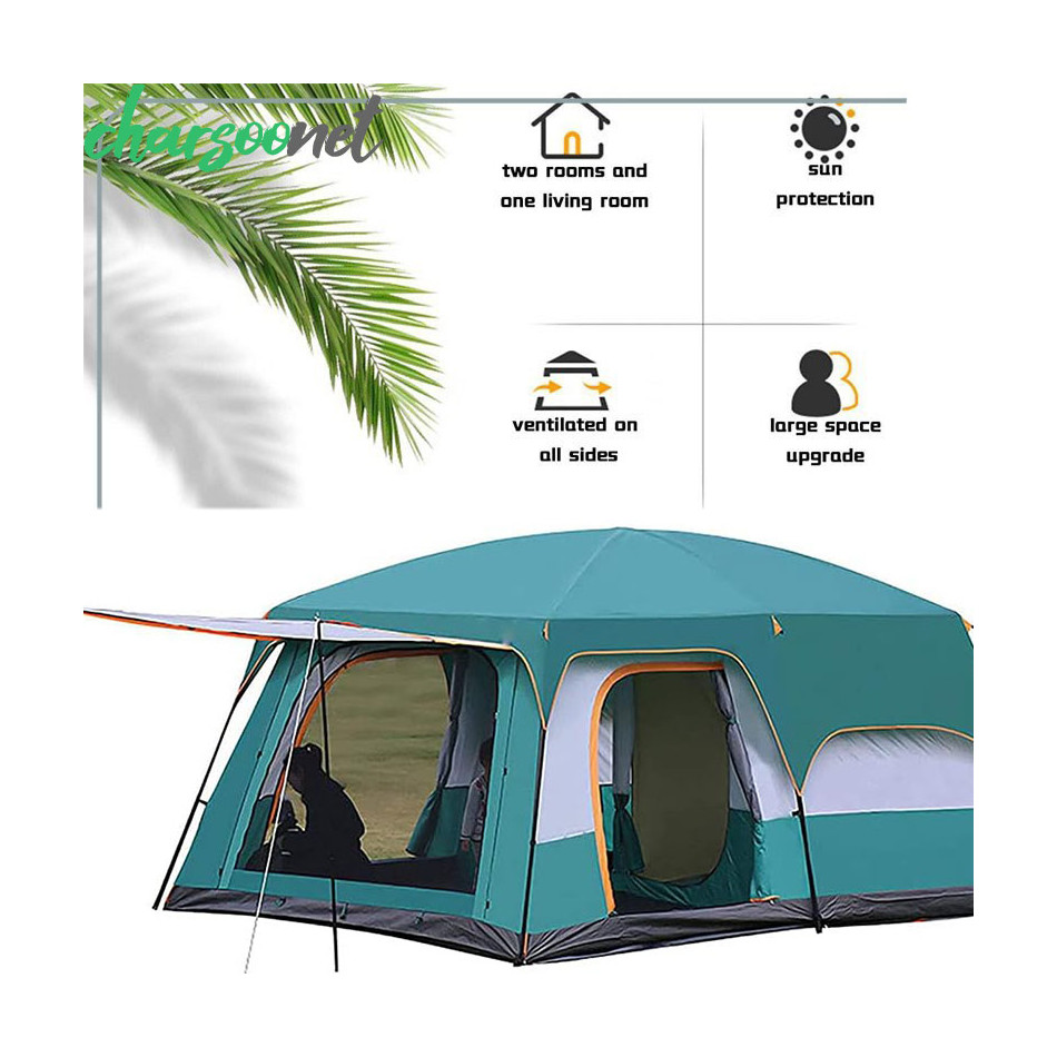 چادر مسافرتی دو خوابه سایبان دار 10نفره وارداتی