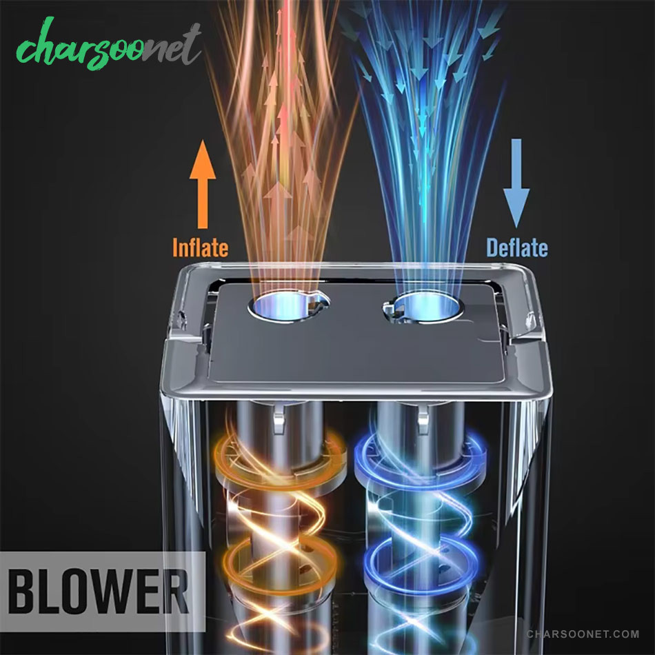 جامپ استارتر خودرو با پمپ باد و بلوئر مدل GF-01 چندکاره پرتابل