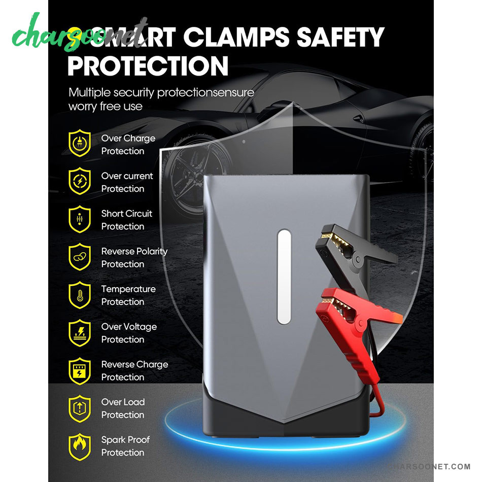 جامپ استارتر خودرو با پمپ باد و بلوئر مدل GF-01 چندکاره پرتابل