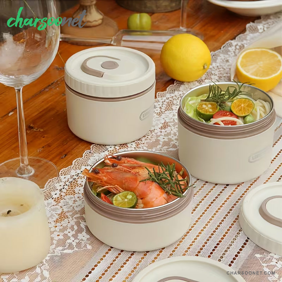 لانچ باکس ۴ تکه همراه کیف عایق دار برزنتی