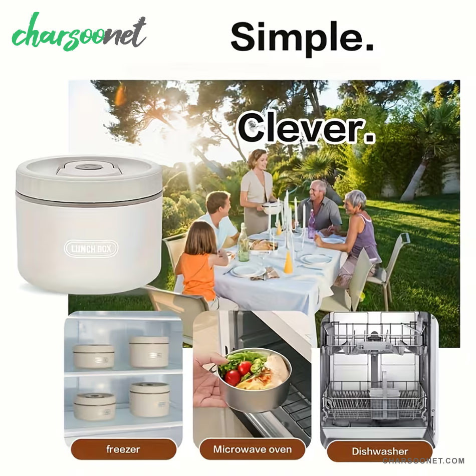 لانچ باکس ۴ تکه همراه کیف عایق دار برزنتی