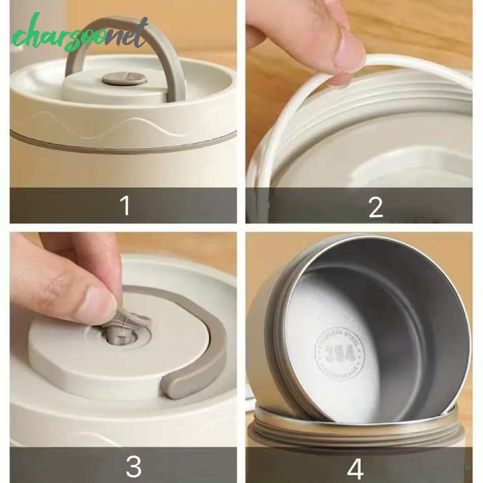 لانچ باکس ۴ تکه همراه کیف عایق دار برزنتی