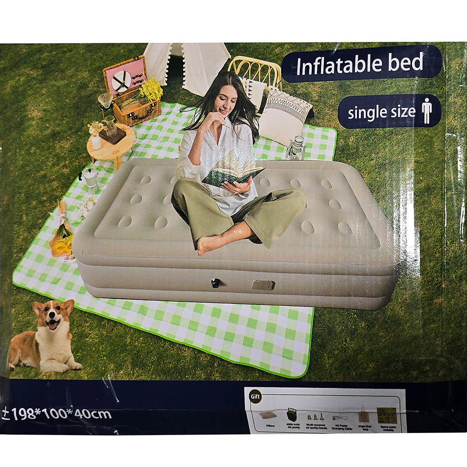 تشک بادی یک نفره پمپ برقی سرخود