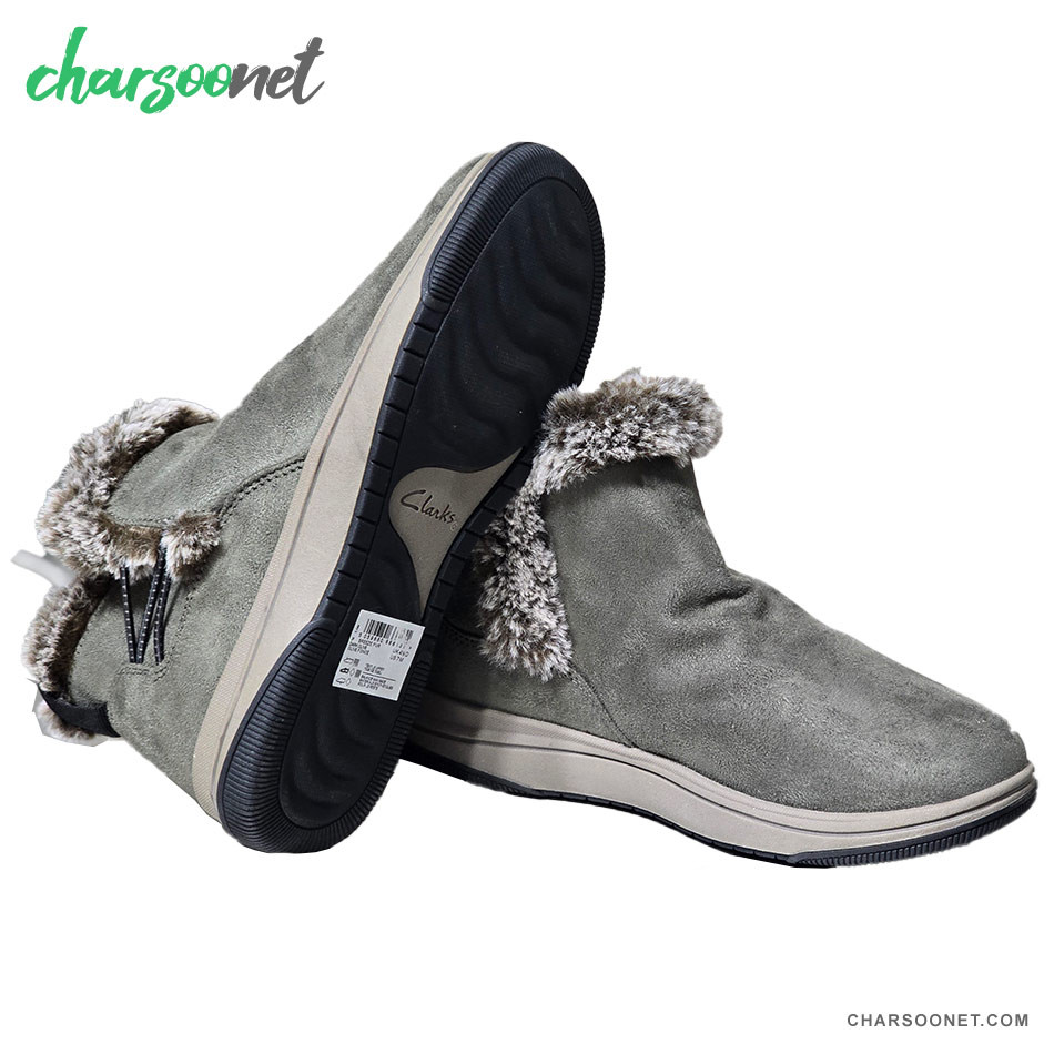 بوت زنانه کلارکس Clarks Cloudsteppers Faux Fur Slip-On