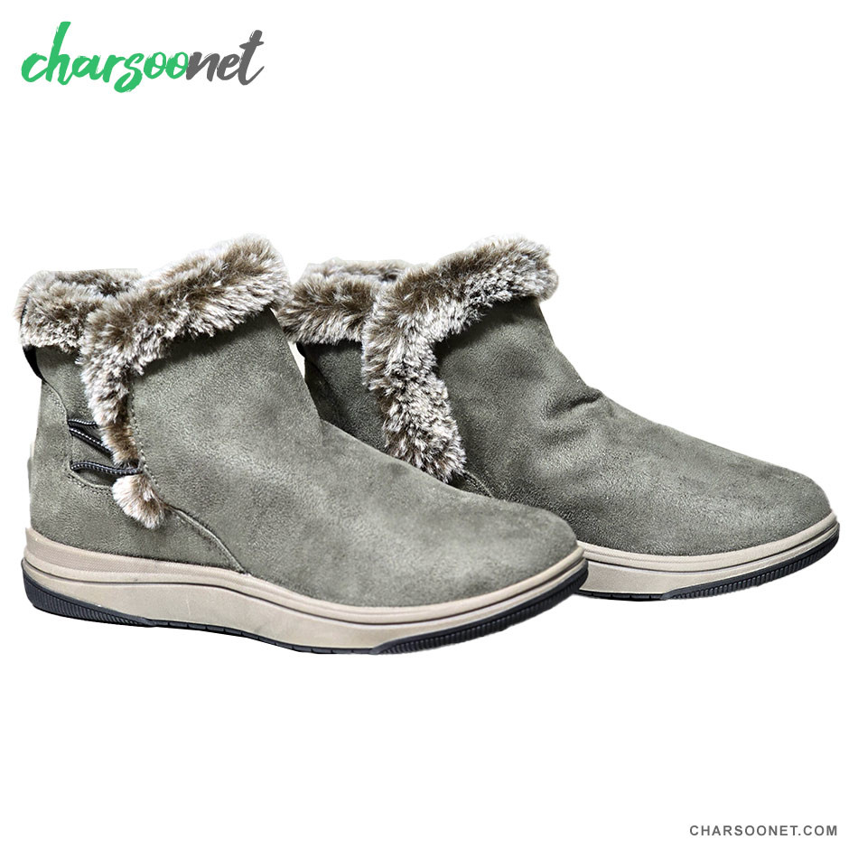 بوت زنانه کلارکس Clarks Cloudsteppers Faux Fur Slip-On